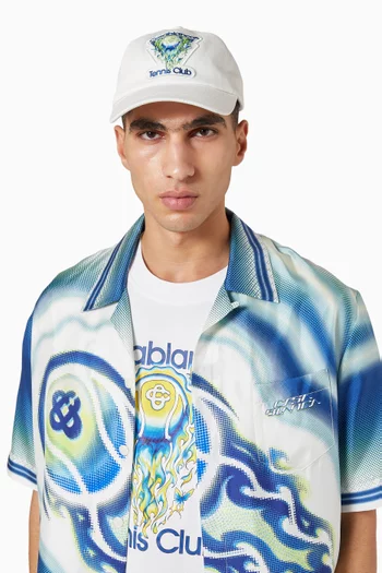 كاب بشعار كرة تنس مشتعلة قطن