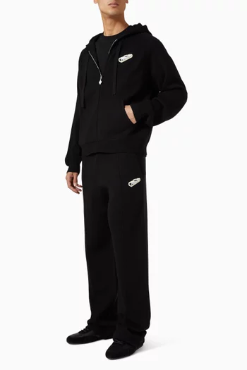 كنزة بغطاء رأس مضلعة صوف مارينو