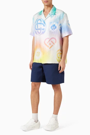 Halftone Logo Shirt in Silk