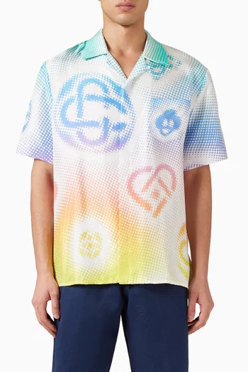 Halftone Logo Shirt in Silk