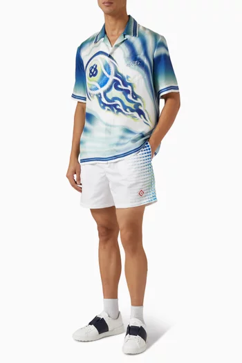 Embroidered Motif Swim Shorts