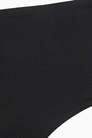 قطعة بيكيني سفلية بخصر مرتفع نايلون مطاطي