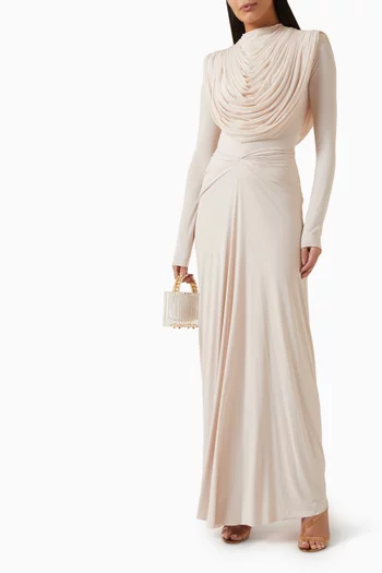 فستان سهرة الما ليكرا مالاي وقماش شبكي