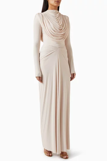 فستان سهرة الما ليكرا مالاي وقماش شبكي