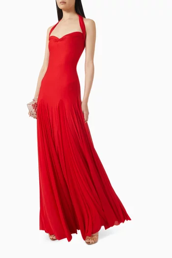 فستان سهرة بيرتا ليكرا مالاي وقماش شبكي