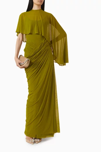 فستان سهرة ديفون ليكرا مالاي وقماش شبكي