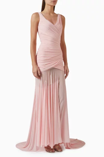 فستان سهرة نولا ليكرا مالاي وقماش شبكي