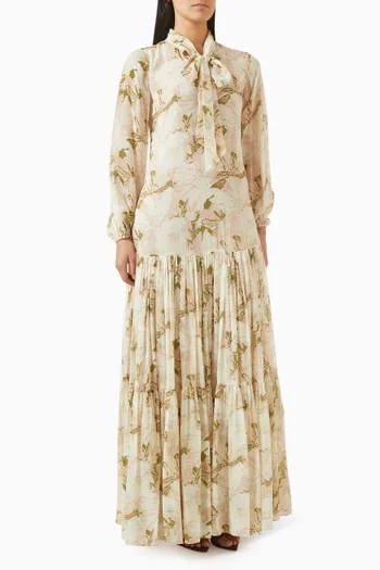 فستان بنمط قميص بأربطة في الخلف جورجيت