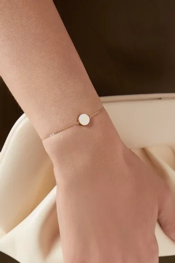 سوار بحلية بوجهين بنقشة حرف السين ذهب عيار 18