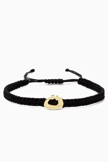Arabic Letter 'Taa' Cord Bracelet in 18kt Gold