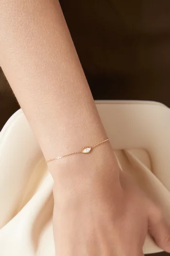 سوار يا عين بحلية عين الحسود مطلية بالمينا ذهب عيار 18