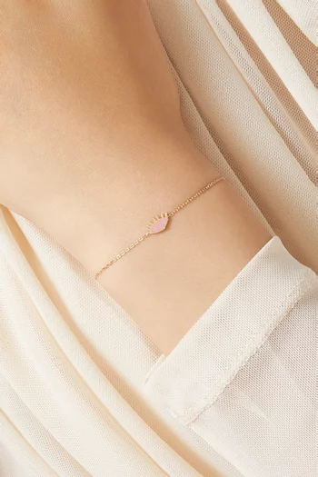 سوار يا عين بحلية عين الحسود مطلية بالمينا ذهب عيار 18