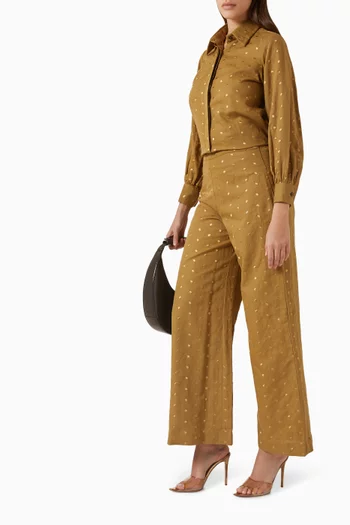 Embroidered Flared Pants