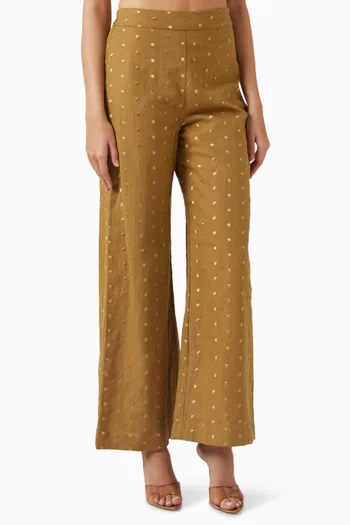 Embroidered Flared Pants
