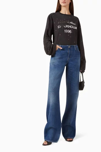 تي شيرت بشعار الماركة قطن وقنب