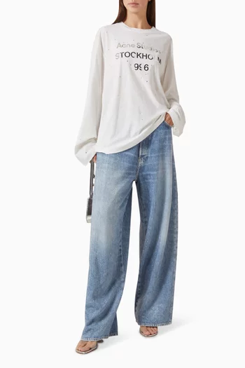 تي شيرت بشعار الماركة قطن وقنب