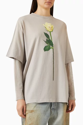 Layered Graphic T-shirt in Cotton