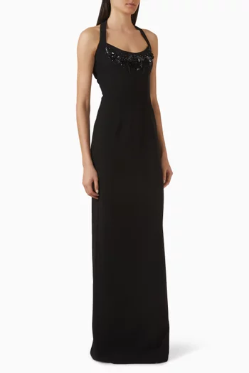 فستان سول مزين بتطريزات بالخرز