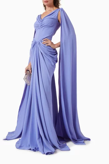 فستان فاليريا بكشكش ستان كريب