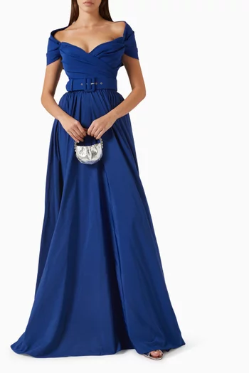 Tania Off-shoulder Gown in Taffeta