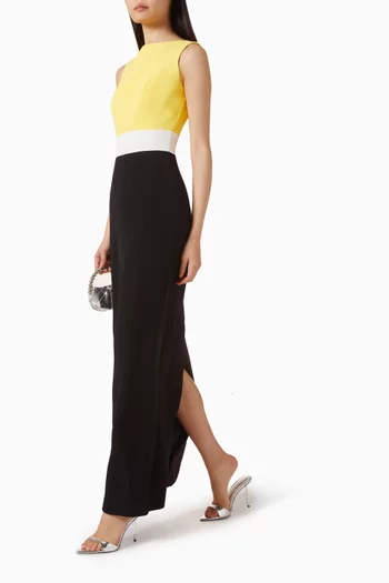 فستان سهرة بقصة مستقيمة كريب