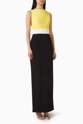 فستان سهرة بقصة مستقيمة كريب