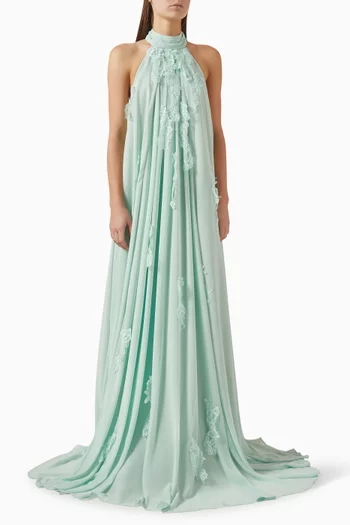 فستان سهرة فيولي بحمالة حول الرقبة