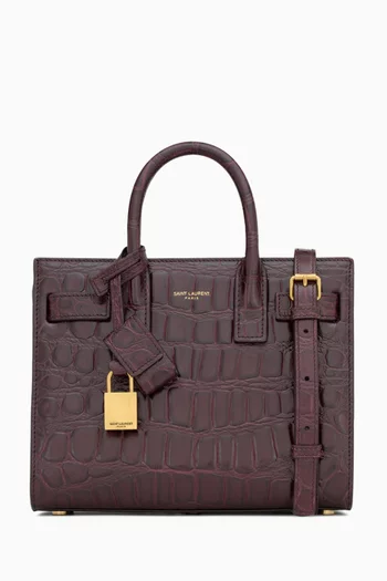 Nano  Sac de Jour Bag in Crocodile-Embossed Calfskin Leather