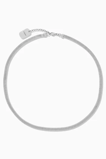 Herringbone Chain Necklace in Brass