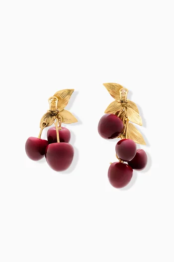 Cherry Earrings in Brass & Resin