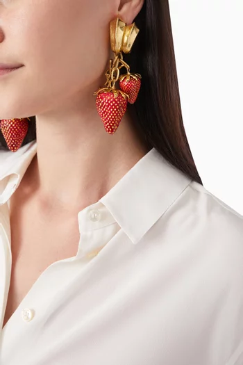 Cassandre Strawberry Clip-on Earrings in Resin & Metal