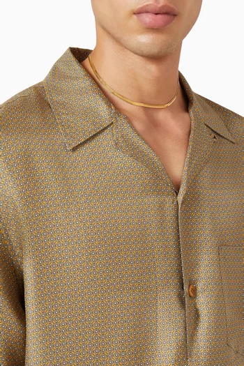 Herringbone Chain Necklace in Brass