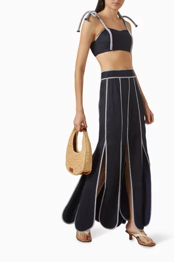 Cetina Scallop Skirt in Linen