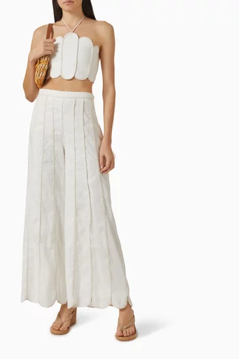 Lena Scallop Top in Linen