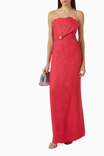 Bianca Petal Dress in Linen