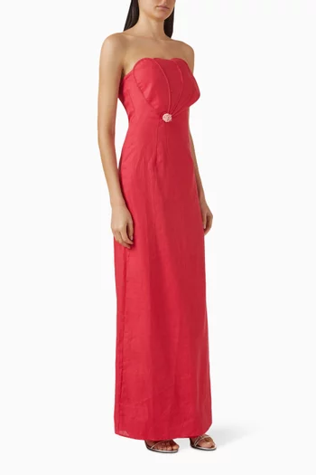 Bianca Petal Dress in Linen