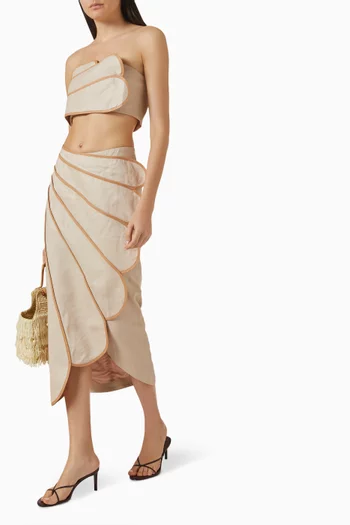 Sango Scallop Skirt in Linen