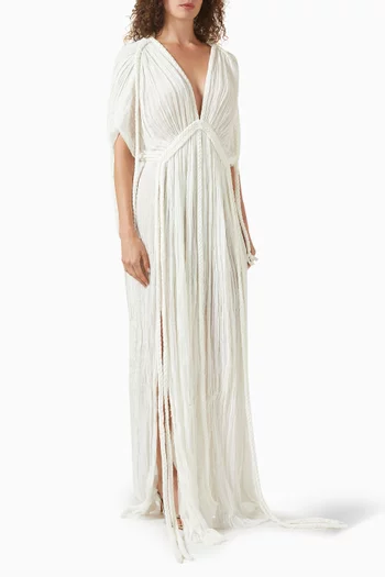 Athena V-neck Gown in Cotton