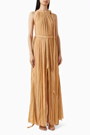 فستان سهرة سيليستينا بتفاصيل مجدولة قطن