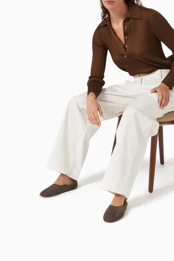 Jane Ballet Flats in Suede