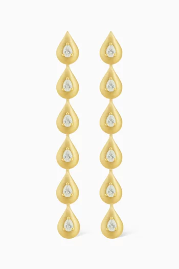 Marquis Diamond Drop Earrings in 18kt Yellow Gold