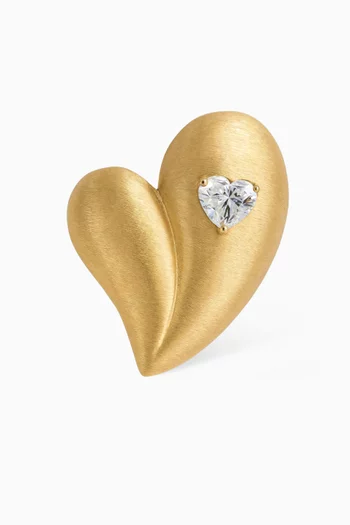 Heart Diamond Ring in 18kt Yellow Gold