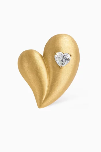 Heart Diamond Ring in 18kt Yellow Gold