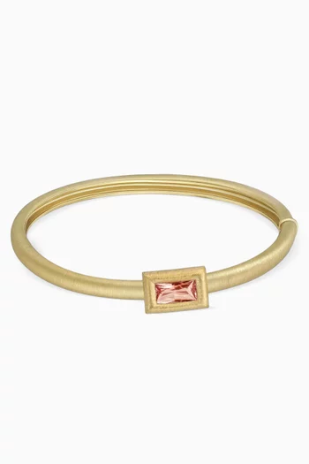 سوار مرصع بحجر تورمالين ذهب ‏أصفر عيار 18