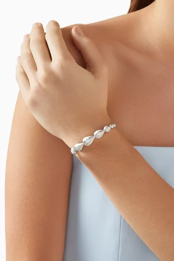 سوار مرصع بالماس بشكل ماركيز ذهب أبيض عيار 18