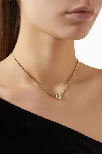 قلادة بدلاية بشكل كمثرى مرصعة بماسات بتصميم ماركيز ذهب ‏أصفر عيار 18