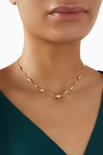 قلادة بتصميم سلسلة مرصعة بماس ماركيز ذهب ‏أصفر عيار 18