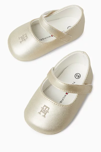 Logo Ballerina Flats in Satin