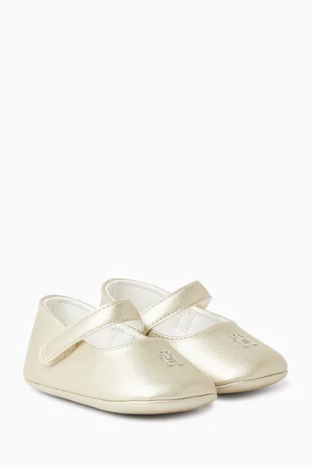 Logo Ballerina Flats in Satin