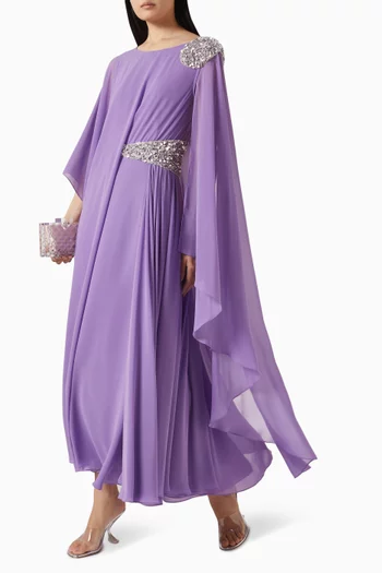 Embroidered Shoulder Gown